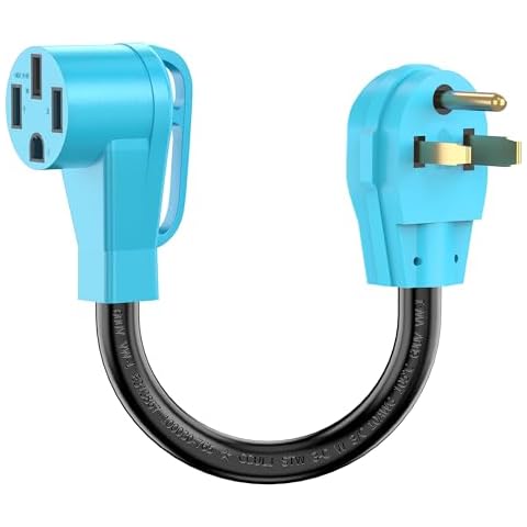CircleCord NEMA 6-50P to 14-50R EV Charger Adapter Cord for Level 2 EV Charging, 180 Degree Bent Design with Grip Handle, Heavy Duty 6 Gauge, ETL Listed Cover