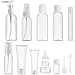 Toureal 14 Pièces Flacons Vide Kit Voyage Avion (Max.100ml), Contenant Plastique Bouteille dans Recipient, Organisateur Set de Toilette - pour Cosmetique (Transparent)