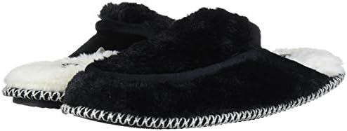 Dearfoams Women's Pile Scuff w Velour Trim Slipper, Black Solid, Medium Standard US Width US | Image 6