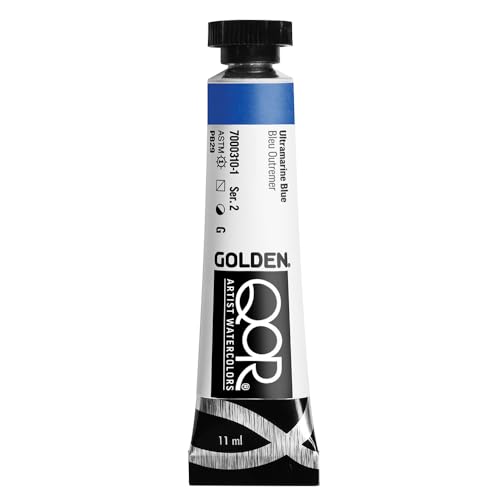 GOLDEN QoR Artist Watercolors, Ultramarine Blue, 11 ml Tube, Professional Watercolor Paint, Semi-Transparent GOLDEN QoR Artist Watercolors, Ultramarine Blue, 11 ml Tube, Professional Watercolor Paint, Semi-Transparent