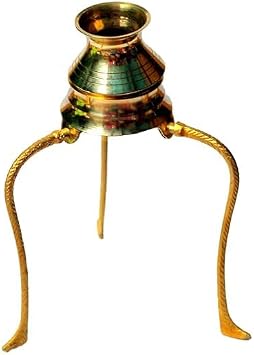 Metal Golden Shivling Jal Abhishek Stand with Lota for Worship Lord Bhagwan Shiva 3x4 Inch Pack of 1 Pcs Set