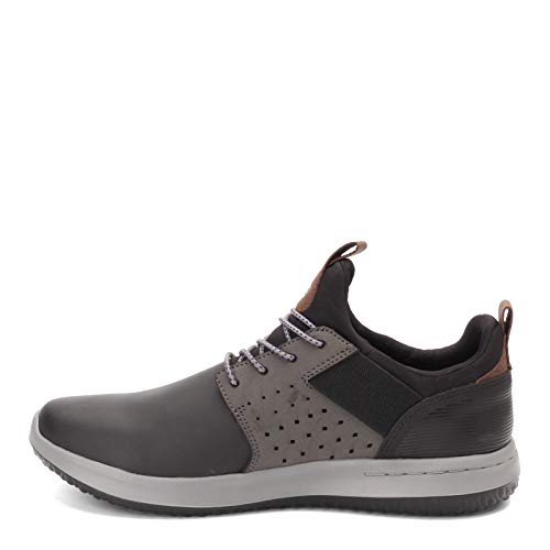 Skechers Skechers Men's Delson- Axton Slip On Trainers, Black Gray Leather, 41.5