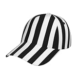 YzgWjBhd Black & White Stripe Printed Baseball Cap, Adjustable Golf Dad Hat for Men Women, Funny Unconstructed Plain Cap