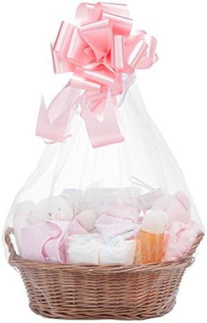 Baby Girl Gift Hamper Basket  This Hand Picked Baby Shower Bundle Includes a Bib, Comforter and Bodysuit with Soft Toy Rattle for The Newborn Girl