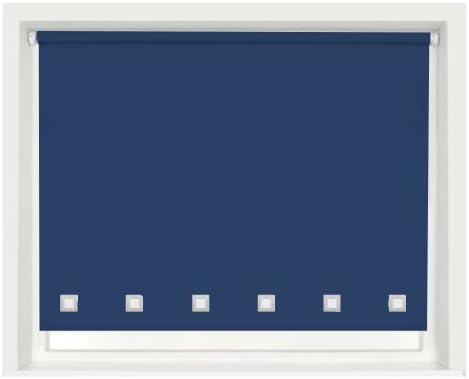 Funky Gadgets Square Eyelet Light Filtering Polyester Fabric Daylight Trimmable Roller Blinds with metal fittings with plastic quoting included (W120 x L165cm, Grey)