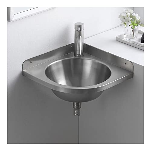 Éviers de lavabo d'angle de Salle de Bains, évier de Bar en Acier Inoxydable à cuve Unique, Petit évier d'angle Mural pour Camping-Car, Caravane, Bateau,...