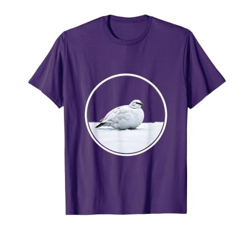 Glacier National Park Winter Ptarmigan Design T-Shirt, Men, Purple, Large