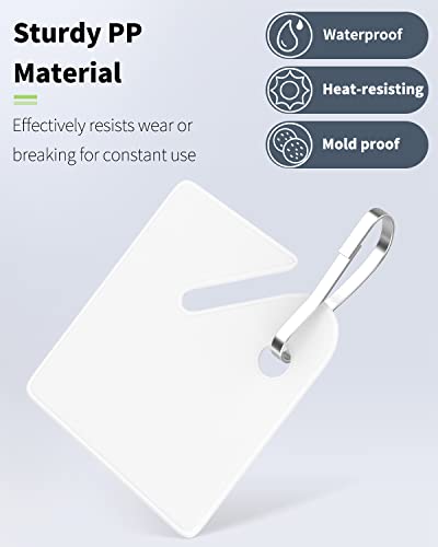 Uniclife UNICLIFE-313 50 Pcs Rack Key Tags 1.5 Inch Slotted Plastic Tags With Metal Snap Hooks White Square Hanging Tags thumb #3
