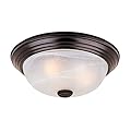 Designers Fountain 13 inch, Modern 2-Light Flush Mount Ceiling Light Fixture, Alabaster Glass Shade, for Bedroom, Hallway, Indoor Room Lighting, Durable Steel, Easy Install, Bronze, 1257M-ORB-AL