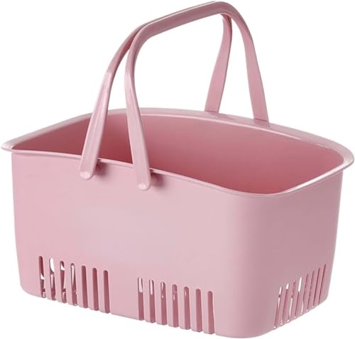 Demanca お風呂 カゴ シャンプー バスケット バスバスケット 水切り 手提げ 銭湯 30*20.5*15cm カゴ 持ち運び 浴室用 収納ボックス ランドリーバスケット 軽量 多機能 小物入れ 化粧品入れ 収納ケース 買い物カゴ キッチン用品 (A