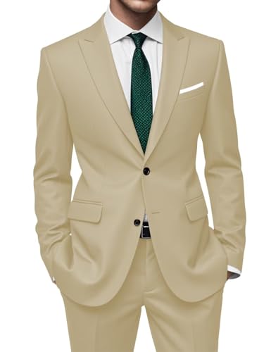Mens 2 Piece Suit Slim Fit Wedding Suits Two Button Suit Men Formal Suits for Men Solid Blazer Pant Set