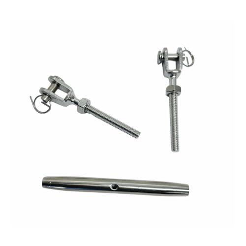 20 piezas de tensores de cuerpo cerrado de acero inoxidable 1/4" tipo Quijada-Quijada, capacidad máxima 700 lbs miniatura 6