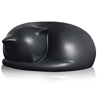 Urne Katze, Schlafende Harz Kremation katzenurne, Tierurnen für Katze, Haustier Urnen (Schwarz)