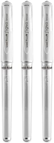 uni-ball UM 153 Signo Broad Point Gel Pen - White - Pack of 3