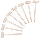 10 Pcs Wooden Hammers for Chocolat Handmade Wooden Crab Mallets Smashable Heart Chocolate Smooth Finished Educational Pounding Tool Breakable Easter Eggs Tool