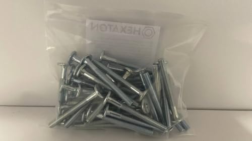 HEXATON Flachkopfschrauben mit Innensechskant M6 x 60 mm – Teilgewinde – 50 Stück – Stahl verzinkt – Möbelschrauben mit Flachkopf