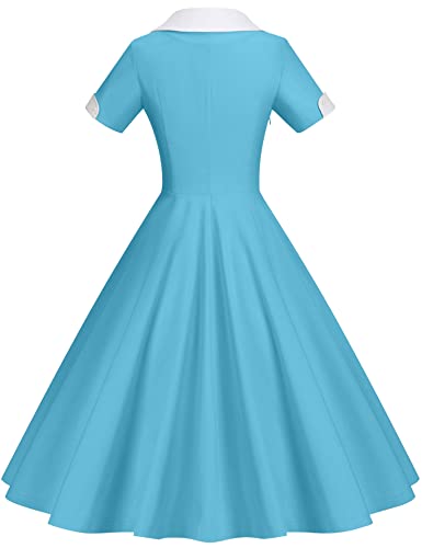 Image of GownTown Womens 1950s Cape Collar Vintage Swing Stretchy Dresses