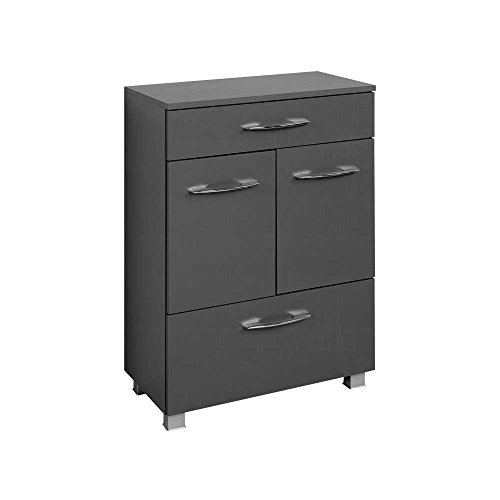 Preisvergleich Produktbild Pharao24 Badschrank in Grau 60 cm breit
