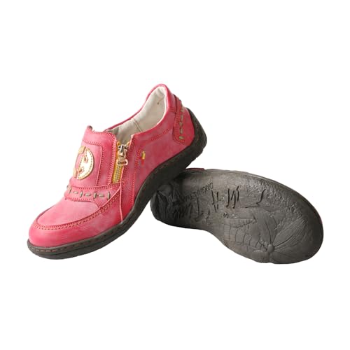 TMA EYES Women's Non-Slip Leather Casual Slip On Comfort Walking Flat Shoes4