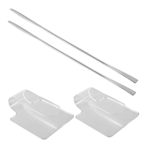 VICASKY Palette Set 2pcs Acrylic Makeup Palettes 2 Stainless Steel Spatulas Compact Portable for Travel Daily Use