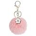 Schlüsselanhänger Schlüsselring Mode Blume Charme Anhänger Weibliche Tasche Schlüsselbund Niedlichen Flauschigen Plüsch Flauschigen Fell Ball Schlüsselbund-Light_Pink_About_8_cm