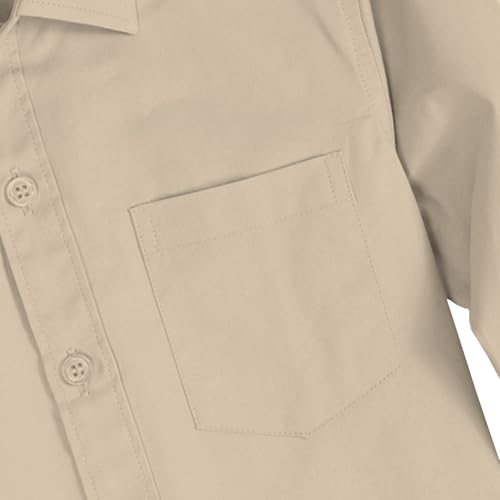 Boys' Long Sleeve Button Down Shirt Solid Collared Shirts with Chest Pocket Button Up Dress Shirt Uniform4