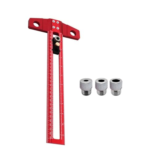 Cemaystic 2イン1 アングルT定規 30cm/50cm 黒赤コーティング ? 木工用 メートル法英国スケール 耐摩耗アルミ合金