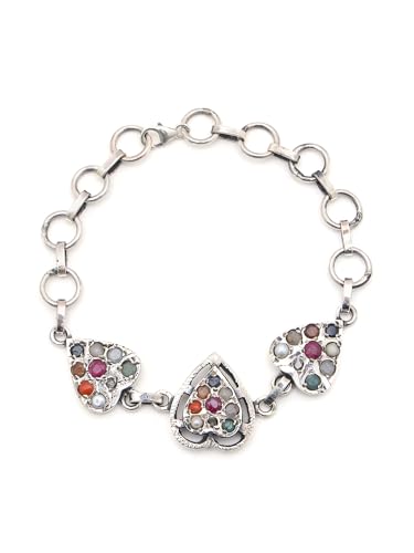 Bracelet Femme Argent 925 Navaratna – Bijou hypoallergénique robuste anti-ternissement