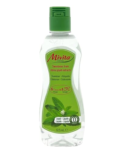 Mivita Stevia Liquid Sweetener 125ml - Zero Sugar and Zero Calories Sugar Alternative Great Taste Gluten-free Lactose-free Zero Glycemic Index