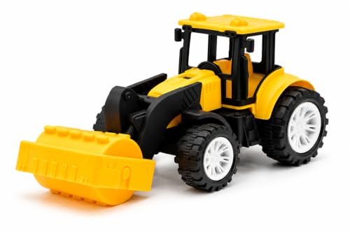 Image of Friction Powered Road Roller Toy for Kids Toddlers Boys Girls | Pull Back Construction Vehicle Toy with Front Roller | Steam Roller Truck Toy Age 4+ | BIS Certified | NeoKiddo (Yellow)