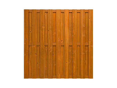 woodtex Pinie 180x180 cm Sichtschutzzäune aus Holz Gartenzaun Kiefer naturbelassen langlebiger Sichtschutz blickdichte Zaunelemente fertig montiert für Terrasse und Balkon 180 x 180 x 4 cm