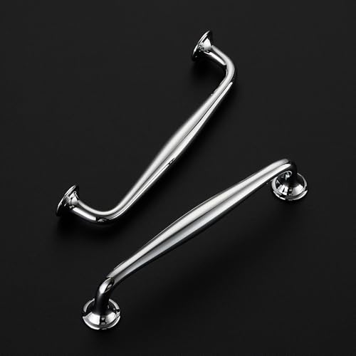 Image of Ravinte 10 Pack 5 Inch Polished Chrome Kitchen Cabinet Handles Solid Zinc Alloy Cabinet Pulls Cupboard & Drawer Handles