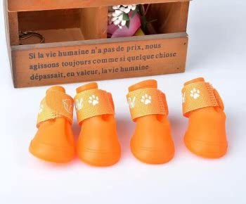 WorldCare® 7, S Cute Dog Boots Waterproof Protective Rubber Silicone Pet Rain Shoes Boots botas Candy Colors S M L XL XXL 4pcs/set