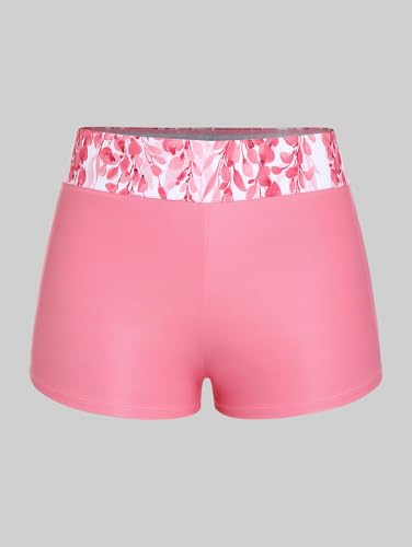 Rosegal Women Plus Size Two Piece Modest Tankini Swimsuit Floral Ombre Boyleg Padded Tankini4