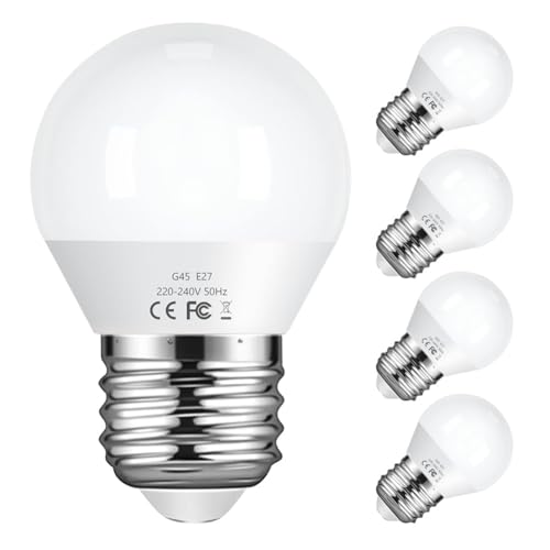 Vicloon LED-Leuchtmittel, E27, Golfball-Glühbirnen, 5 Stück, 6 W G45, entspricht 40 W Glühbirne, entspricht 50 W Halogen-Leuchtmittel, kaltweiß 6500 K, nicht dimmbar