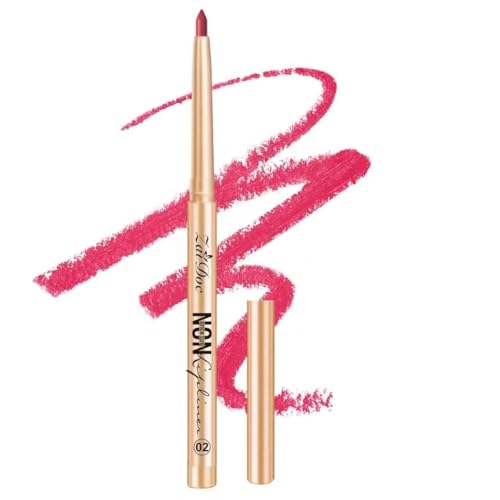 Lip Liner Pencil, Long-Lasting Creamy Lip Liner, Non-Feathering with Rich Pigmented Color, No Sharpener Needed, Shades for Daily/Party, Gift for Makeup Lovers, 0.2g (#02)