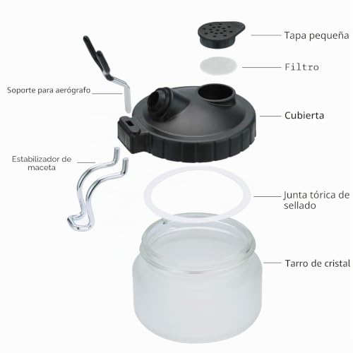 Miniatura 2 de Sagud Bote De Limpieza Para Aerógrafo Bote De Limpieza Para Aerógrafo Estación De Limpieza Para Aerógrafo Soporte Para Aerógrafo