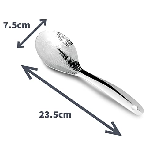 Cuillère à risotto anti-adhérence avec aspérités en inox argenté - 8