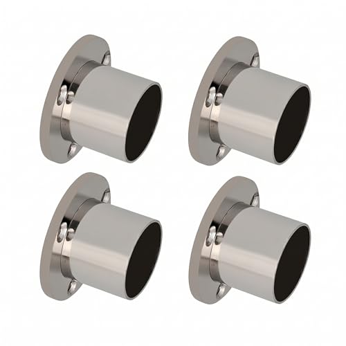 Image of Stainless Steel Wall to Wall Bracket for Curtain and Wardrobe Rod, Rust-Resistant with Strong Hold (Pack of 4, 30 mm)