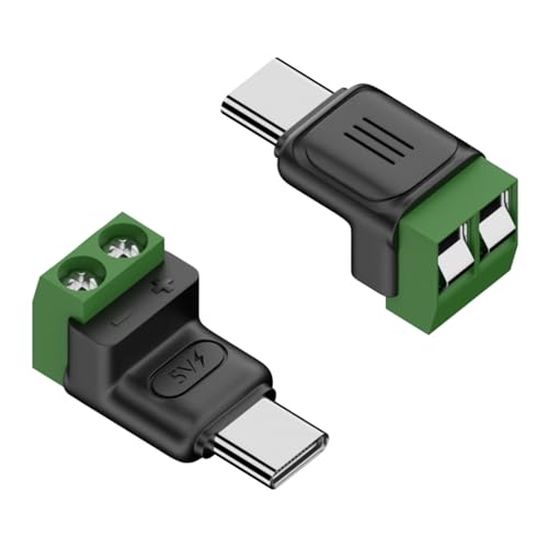 Qcbuegof 2 unidades Tipo C 5 V3A Adaptador de Conexión Rápida No Soldable Conectores Verdes Adecuado Para Cargar Teléfonos Móviles Tabletas Juguetes Ventilador Lámpara USB C Adaptador de Conexión No