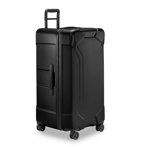 Image of Briggs & Riley 32 inch Extra Large Trunk Spinner - Checked Luggage for Travel, Suitcases with Wheels, Hardside Rolling Bag for Men & Women, Self-Repairing Zipper - Torq Collection, Stealth Black