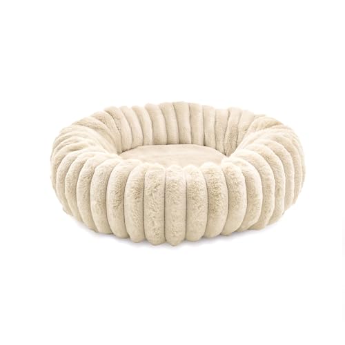 Record - Cuccia Rotonda Comfit per cani e gatti. Lettino per animali morbido e accogliente in peluche. Misure 50 x 15h cm, Beige