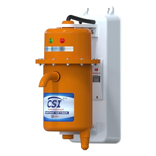 Image of CSI INTERNATIONAL Instant Water Geyser 1 L Portable water heater, Made of First Class ABS Plastic, Auto Cut Off Feature with 1 Year Warranty, For Home, Office, Restaurant etc (With MCB, Orange)