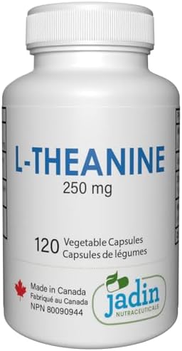 NEW! L-Theanine 250 mg - Made in Canada - Relaxation Promotion - 120 Vegetable Capsules