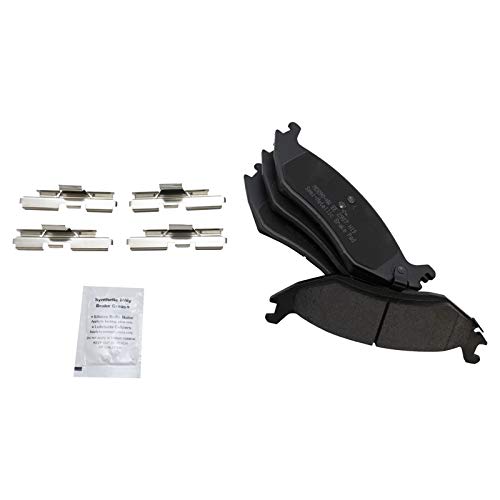 Image of TRQ Performance Rear Performance Brake Pad & Rotor Kit Semi-Metallic Premium G-Coated Slotted X Drilled Compatible with 11-18 1500 07-09 Aspen 04-09 Durango 02-10 Ram 1500