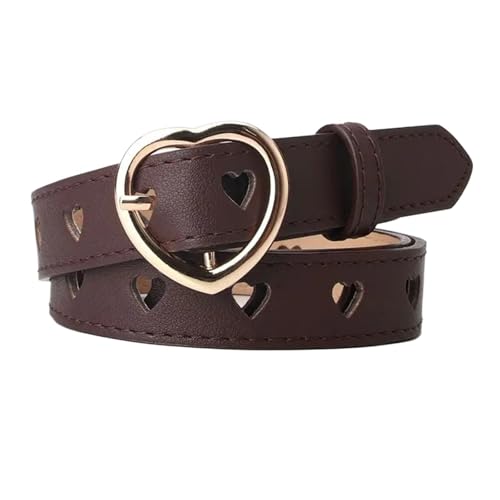 Fashion Europe the United States full hole belt female hip-hop punk trend double row cool belt chain decoration wide 1 piece(Brown)