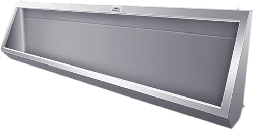 Wall-Mounted Stainless Steel Urinal Trough with Drain Pipe and Sensor, 304 Steel Commercial Multi-User Urinal, 100CM/150CM, for Schools and Construction Sites (150CM)