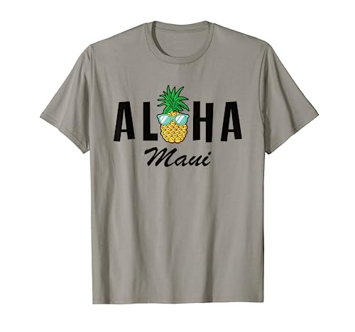 Aloha Maui Hawaii Hawaiian Island Pineapple Beach Vacaciones Camiseta