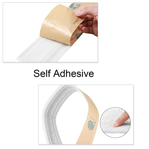 90 X 3 Inch Self Adhesive Flexible Foam Molding Trim Wallpaper Border 3D Sticky Decorative Wall Lines Peel And Stick Trim Wall Trim Baseboard Trim For Home, Office, Hotel Diy Decor, White (5 Roll) #TOP3