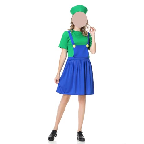 YIYUANIJI Super Frères Costume Classique de pour Adultes/Costume de Héros de l'enfance,avec Casquette et Moustache, pour Carnaval et Cosplay